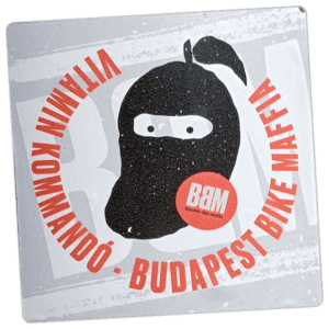Budapest Bike Maffia sticker spotted in Košice in 2026