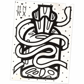 HNRX wanted street sticker