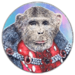 Wanted street sticker with chimp on it.