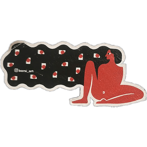 Peeking sticker
