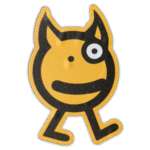 Simple devil character sticker design