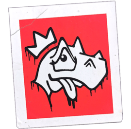 Red dragon street sticker