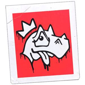 Red dragon street sticker