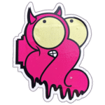 Devil Pink Squid street sticker
