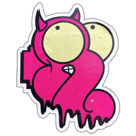Devil Pink Squid street sticker
