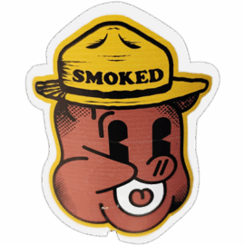 Smoked wanted street sticker