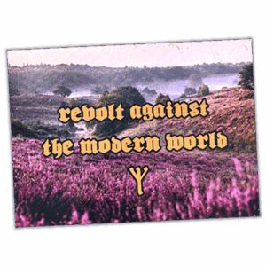 Revolt against the modern world wanted street sticker