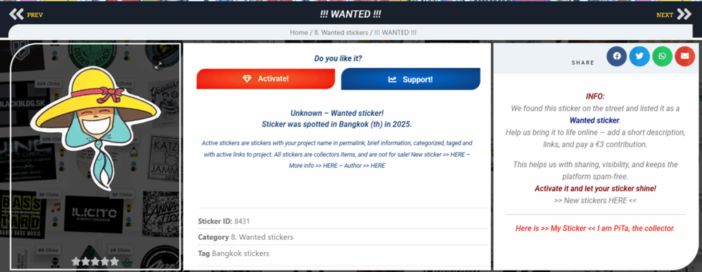 Wanted sticker illustrative image