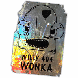 Willy 404 Wonka wanted street sticker