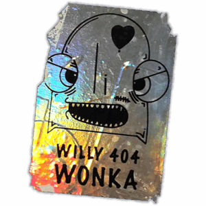 Willy 404 Wonka wanted street sticker