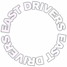 East Drivers wanted street sticker.