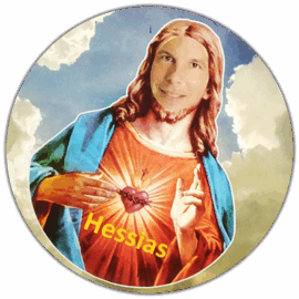 Hessias wanted street sticker