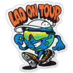 Lad on tour wanted street sticker