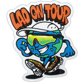 Lad on tour wanted street sticker
