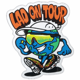 Lad on tour wanted street sticker