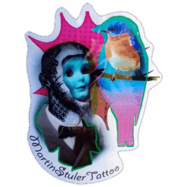 Martin Stuler Tattoo wanted street sticker