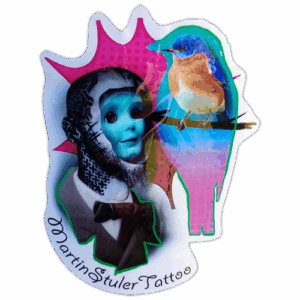 Martin Stuler Tattoo wanted street sticker