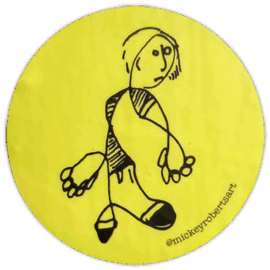 Mickey Roberts Art wanted street sticker