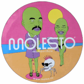 Molesto wanted street sticker
