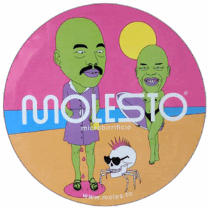 Molesto wanted street sticker