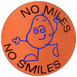 No miles no smiles wanted street sticker