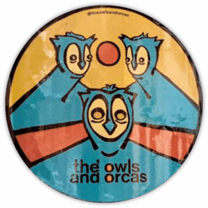 The Owls and orcas wanted street sticker