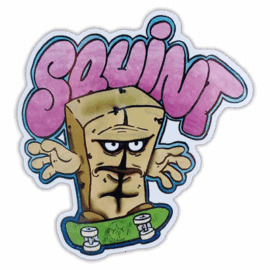 Squint wanted street sticker