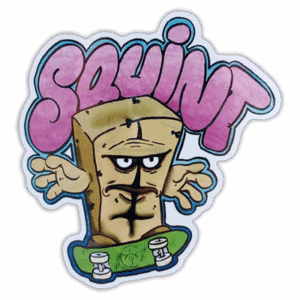 Squint wanted street sticker