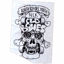 NLK Old Bones wanted street sticker