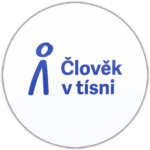 Člověk v tísni wanted street sticker