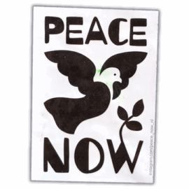 Peace Now wanted street sticker