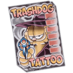 Trashdog Tattoo wanted street sticker