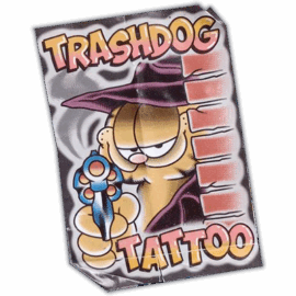 Trashdog Tattoo wanted street sticker