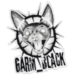 Garm Black wanted street sticker