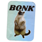 Bonk Wanted street sticker spotted in Prague in 2025