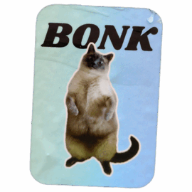 Bonk Wanted street sticker spotted in Prague in 2025