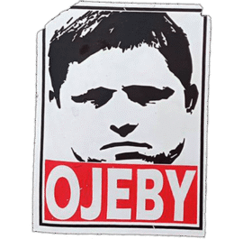 Ojeby wanted street sticker spotted on Sněžka in 2025