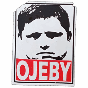 Ojeby wanted street sticker spotted on Sněžka in 2025