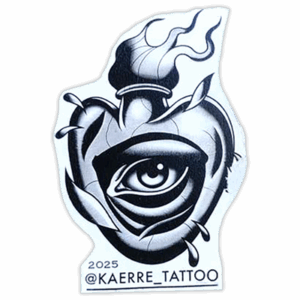 Kaerre Tattoo wanted street sticker spotted in Prague in 2025