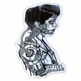 Tattoo Rickk8 wanted street sticker spotted in Prague in 2025