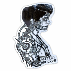 Tattoo Rickk8 wanted street sticker spotted in Prague in 2025