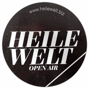 Heile Welt wanted street sticker spotted on Mallorca in 2025.