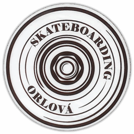 Skateboarding Orlová wanted sticker spotted in Prague in 2025