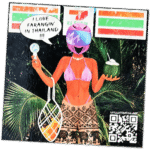 Lv Illustration wanted street sticker spotted in Bangkok in 2025