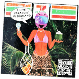 Lv Illustration wanted street sticker spotted in Bangkok in 2025