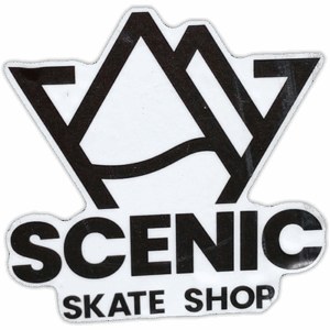 Scenic Skate shop wanted street sticker spotted in Prague in 2025
