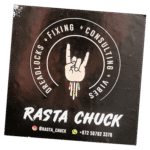 Rasta Chuck wanted street sticker spotted in Bangkok in 2025