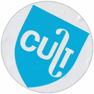 "Cult" wanted street sticker spotted in Prague in 2025
