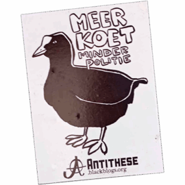 Antithese wanted sticker spotted in Enschede in 2025