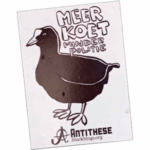 Antithese wanted sticker spotted in Enschede in 2025